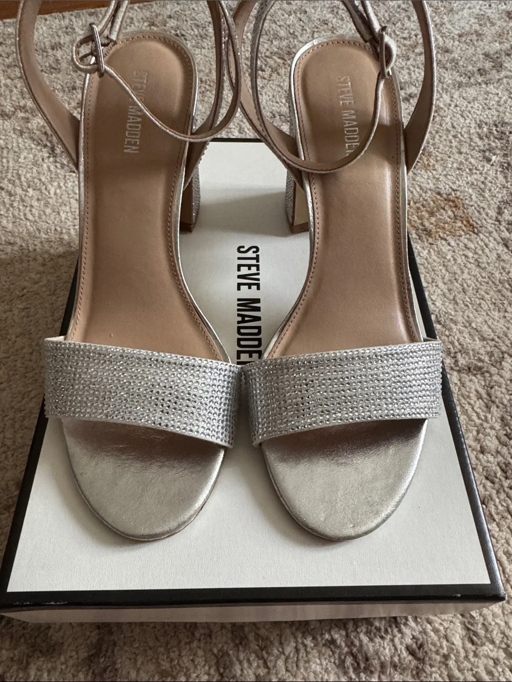 Steve Madden Strappy Rhinestone Heels
